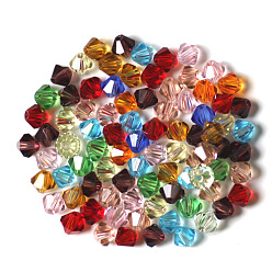 Mixed Color Imitation Austrian Crystal Beads, Grade AAA, Faceted, Bicone, Mixed Color, 6x6mm, Hole: 0.7~0.9mm