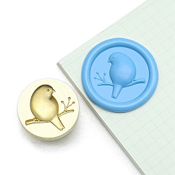 Птица Круглые латунные головки штампа, золотые, птица, 25 мм