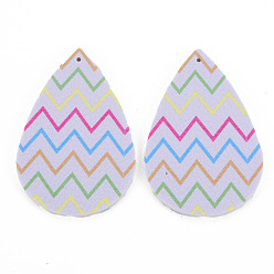 Белый Подвески из искусственной кожи с большими слезами, Пасхальная тема, белые, 55~56.5x35~37x2 мм, отверстие : 1~2 мм