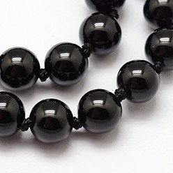 Black Onyx Нити бусин из натурального окрашенного и нагретого черного оникса, круглые, 6 мм, отверстие : 1 мм, около 64 шт / нитка, 18.9 дюйм