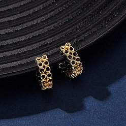 Настоящее золото 18K Латунные серьги-каффы в форме буквы С, реальный 18 k позолоченный, 13.5x4 мм