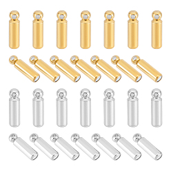 Золотой & Цвет Нержавеющей Стали 40шт. 2 цвет 202 булавки для броши из нержавеющей стали, застежка-держатель стопорного штифта, форма колонны, для броши фурнитура, золотые и нержавеющая сталь цвет, 14x4 мм, отверстия : 1.2 mm и 0.8 мм, 20 шт / цвет