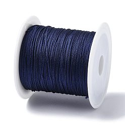 Полуночно-синий Нейлоновый шнур с китайским узлом, нейлоновый шнур для изготовления украшений, темно-синий, 0.4 мм, около 28~30 м / рулон