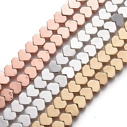 (52) Непрозрачная лаванда Немагнитные синтетический гематит бисер пряди, сердце, разноцветные, 7x8x2 мм, отверстие : 1 мм, около 64 шт / нитка, 16.14 дюйм (41 см)