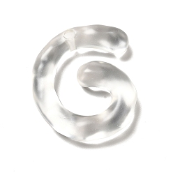 Letter G Transparente Harz-Alphabet-Anhänger, Brief Reize, letter.g, 41~45x33~52.5x8 mm, Bohrung: 3.5 mm