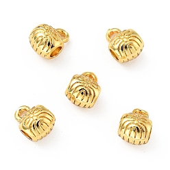 Golden Gestellplattierung Messingrohrbügel, Barrel-Loop-Bail-Perlen, cadmiumfrei und bleifrei, langlebig überzogen, golden, 8.5x6x5.8 mm, Bohrung: 1.6 mm, Innendurchmesser: 2.4 mm