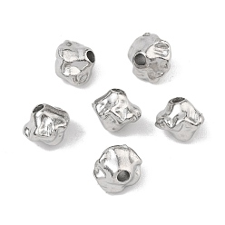 Нержавеющая Сталь Цвет Кованые 304 бусины из нержавеющей стали, самородки, цвет нержавеющей стали, 7.5x6.5 мм, отверстие : 1.8 мм