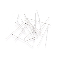 Платина Латунные шпильки с плоской головкой, платина, 40x0.65 мм, 22 датчик, Руководитель: 2 mm, Около 7142 шт / 1000 г