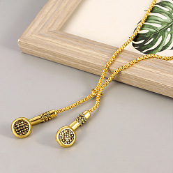 Золотой Подвески в виде наушников из сплава в стиле хип-хоп для мужчин и женщин, золотые, 15.75~25.59 дюйм (40~65 см)