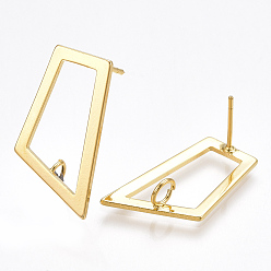 Настоящее золото 18K Изделия из латуни, с петлей, без никеля , реальный 18 k позолоченный, 25x14.5 мм, отверстие : 3 мм, штифты : 0.8 мм