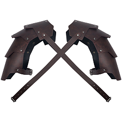 Кокосово-Коричневый 1 шт. средневековые наплечники из искусственной кожи, ретро-реквизит для косплея, со сплавочной фурнитурой, кокосового коричневый, 300x280x5.5 мм
