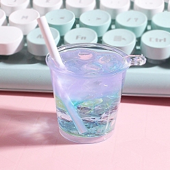 Лиловый Светящиеся прозрачные подвески для напитков из смолы, светящиеся в темноте подвески в ведерке для льда, сирень, 50x29 мм