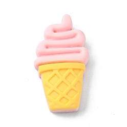 Ice Cream Кабошоны из непрозрачной смолы, имитация еды, декодирование, розовые, мороженое, 28x15x6.5 мм