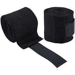 Noir Bandage de boxe multifonctionnel en coton, bandage élastique de sport, noir, 3040mm, 2 pcs /sachet 