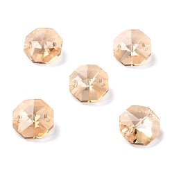 Белый Навахо Гальваническое стекло соединители звеньев, граненые, для люстры призматическая цепочка из бусин, украшение ювелирных изделий своими руками, восьмиугольник, навахо белый, 14x14x7.5 мм, отверстие : 1.6 мм