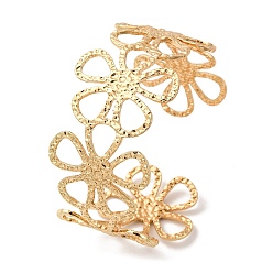 Цветок 304 из нержавеющей стали манжеты браслеты, широкие браслеты для женщин, золотые, цветок, 1-1/4 дюйм (3.15 см), внутренний диаметр: 2-1/4x2 дюйм (5.85x4.95 см)