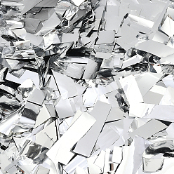 Серебро 200г пластиковый стол для разбрасывания конфетти, для украшения свадебной вечеринки, прямоугольные, серебряные, 40x10x0.1 мм