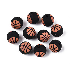 Basketball Бусины из полимерной глины , игры с мячом, баскетбол, 8 мм, отверстие : 1.4~1.6 мм