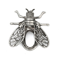 Античное Серебро Плакировка античный серебряный сплав основа броши оправы, насекомое, античное серебро, 37.5x36 мм