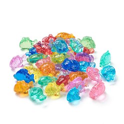 (52) Непрозрачная лаванда Акриловые прозрачные кабошоны тропические рыбы, украсить аксессуары, разноцветные, 28~30x23~25x12~15 мм, около 135 шт / упаковка