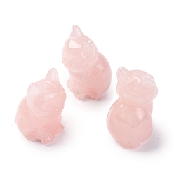 Розовый Кварц Натуральный розы украшения кварц дисплей, товары для украшения дома, форма кошки, 45~48x29~30x29~31 мм