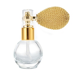 (932FM) Темно-синий аква-матовый с подкладкой 2 шт. стеклянные флаконы-спрей для хайлайтера с мерцающей пудрой, распылитель для парфюма с мелким распылением, многоразовая бутылка, темно-золотистые, 9.16x5.24 см, емкость: 12 мл (0.41 жидких унций)