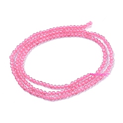 Pearl Pink Glass Beads Strands, Imitation Quartz, Faceted, Round, Pearl Pink, 2mm, Hole: 0.5mm,  about 175pcs/strand, 14.9 inch(38cm)
