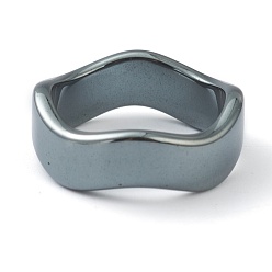 Немагнитные Гематит Немагнитные синтетический гематит палец кольца, волна, размер США 6 (16.5 мм)