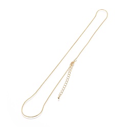 Golden Brass Round Snake Chain Necklaces Making, with Lobster Claw Clasps, Long-Lasting Plated, Golden, 16.34 inch(41.5cm)