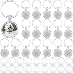 Платина 60 брелок из сплава, с железными кольцами и стеклянными кабошонами, платина, 51 мм