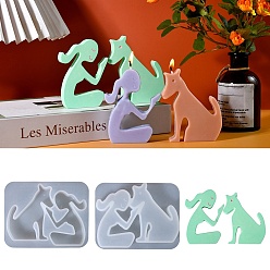 Собака Сделай сам свечи, силиконовые формы для литья, для уф-смолы, изготовление изделий из эпоксидной смолы, белые, собака, 130x103x22 мм