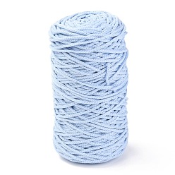 Светло-Голубой Нити хлопчатобумажные, для поделок ремесел, упаковка подарков и изготовление ювелирных изделий, Небесно-голубой, 3 мм, около 150 м / рулон