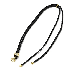 Золотой Нейлоновый шнур ожерелья выводы, с прямоугольными застежками из латунного микрофибриллита, без свинца и без кадмия, золотые, 13.98x0.12 дюйм (35.5x0.3 см), Прямоугольник: 6x10x6 мм