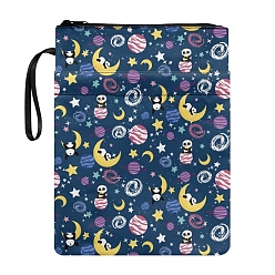 Луна Обложки книг из мягкой обложки с мультяшной тематикой, книжные чехлы с застежкой-молнией, прямоугольные, луна, 290x220 мм