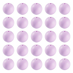 Сливовый 50 шт. Экологически чистые силиконовые бусины пищевого качества, круглые, слива, 15 мм, отверстие : 2 мм