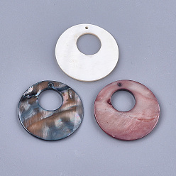 (52) Непрозрачная лаванда Подвески из пресноводных оболочек, плоско-круглые, разноцветные, 30~30.5x2~3 мм, отверстие : 2~3 мм