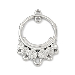 Нержавеющая Сталь Цвет 304 нержавеющей стали ссылки люстра компонент, кольцо, цвет нержавеющей стали, 33.5x23.5x2.5 мм, отверстия : 1.6 mm и 3.5x2 мм