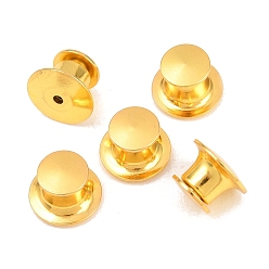 Golden Brass Secure Locking Pin Backs, Locking Pin Clutches Brooch Findings, Golden, 7x10mm, Hole: 0.8mm