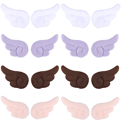 (52) Непрозрачная лаванда 40шт. 4 цвета тканевые украшения аксессуары, крылья, разноцветные, 39~40x74~75x2 мм, 10 шт / цвет