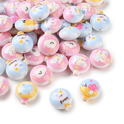 Mixed Color Printed Opaque Acrylic Beads, Bottle, Mixed Color, 21.5x19x12mm, Hole: 2.7mm