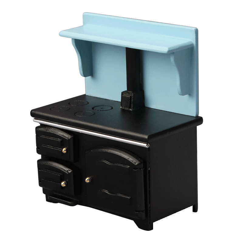 Черный Мини-модель кухонной варочной панели из дерева, аксессуары для кукольного домика с микро-ландшафтом, притворяясь опорными украшениями, чёрные, 96x51x115 мм