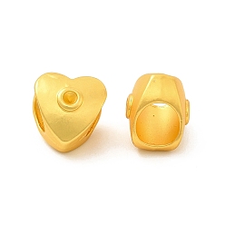 Матовый Золотой Цвет Стойка с покрытием из сплава европейские бусины со стразами, без свинца, без кадмии и без никеля, сердце, матовый золотой цвет, пригодный для стразов 2 мм, 10x9.5x8.5 мм, отверстие : 5.8 мм