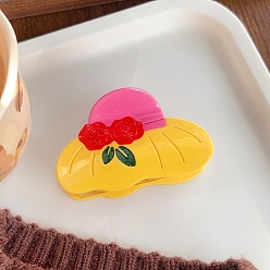 Золотистый Заколки для волос с когтями из ацетата целлюлозы (смола), шляпа, золотые, 84x52 мм