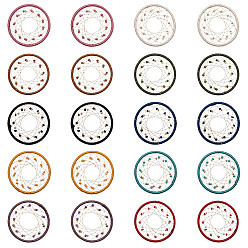 Mixed Color Iron Pendants, with Nylon Cord, Polyester Thread and Seed Beads, Woven Net/Web with Feather, Mixed Color, 32x2~2.5mm, 20pcs/box