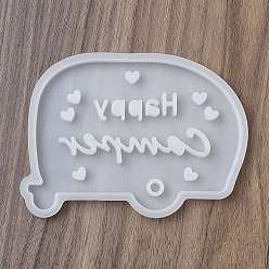 Белый Дым День святого валентина своими руками силиконовые украшения формы, формы для литья смолы, для уф-смолы, изготовление изделий из эпоксидной смолы, автобус, серый, 95x130x8 мм