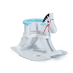 Голубой Деревянные лошадки-качалки миниатюрные украшения, аксессуары для домашнего кукольного домика с микро-ландшафтом, голубой, 83x36x66 мм