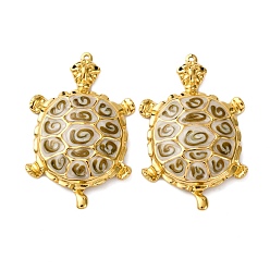 Светло-коричневый 304 эмаль нержавеющей стали большие кулоны, очарование морской черепахи, вакуумное покрытие pvd, реальный 18 k позолоченный, загар, 57x35.5x8.5 мм, отверстие : 1.6 мм