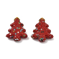 Светло-сиамский Елка полимерная глина стразы бусины, фокусные бусины для ручек с бусинами изготовление бижутерии брелок, Light Siam, 31x26x8 мм, отверстие : 2 мм