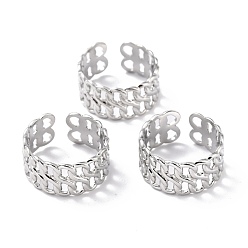 Нержавеющая Сталь Цвет Устойчивые к потускнению 304 кольца из нержавеющей стали, манжеты кольца, долговечный, форма цепи, цвет нержавеющей стали, размер США 7 3/4 (17.9 мм, 9.5~10 мм