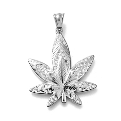 Нержавеющая Сталь Цвет 304 из нержавеющей стали Кристалл Rhinestone подвески, кленового листа, цвет нержавеющей стали, 45x36.5x4.5 мм, отверстие : 8x4.5 мм